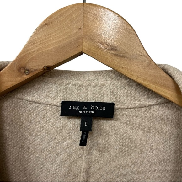 RAG & BONE Margot Wool Blend Felt Blazer Beige Tan One Button Front 8 - Picture 3 of 6